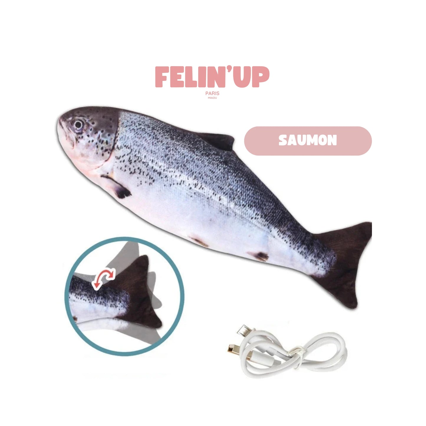 Jouet chat en forme de saumon