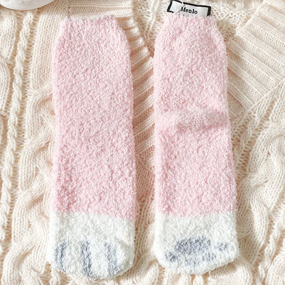 Chaussettes patte chat rose