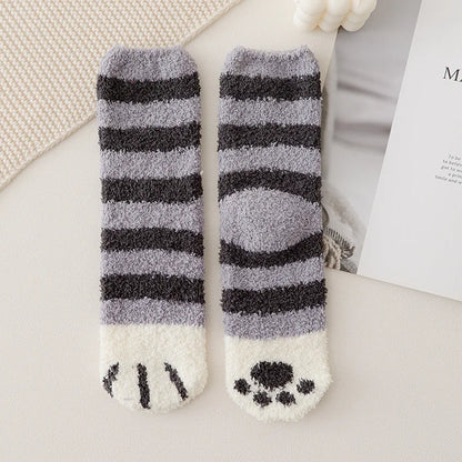 Chaussettes chat gris